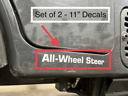 Bobcat All-Wheel Steer SET OF 2 - 11” Logo Skid Steer Vinyl Decal Sticker White.