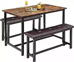 The benches seamlessly under the table when not in use to maximize the dining room space. Its a perfect choice for the...