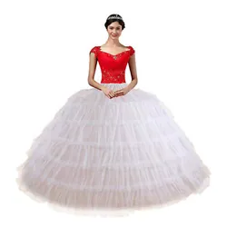 3 Layers Girls Slip Flower Girl Petticoat Crinoline Hoopless Skirt Underskirt. White Petticoat for Wedding Dress 6 Hoop...