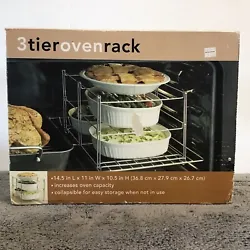 Bed Bath & Beyond 3 Tier Collapsible Oven Rack. New in box. Box has a little wear.