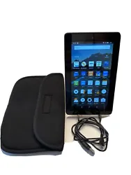 Amazon Fire 7 (5th Generation) 7in Tablet, 8GB, Wi-Fi - SV98LN - Black w/ Soft Case & USB Cable.