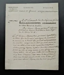 Manuscrit Autographe Révolution Française. Signature à identifier 