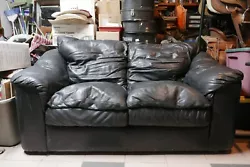 Cushy and comfortable 2 piece black leather couch set. I also have a truck and might be able to arrange a drop off at...