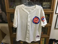 Ryne Sandberg #23 Chicago Cubs White SEWN Pinstriped MAJESTIC Jersey SZ 54 (XL) - cool. Awesome jersey in good shape....