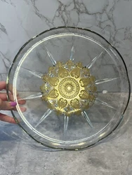 SIGNED PAUL RICHE VINTAGE MID-CENTURY, FIRE KING, GOLD FLECK Plate. This is an excellent vintage condition. There are...