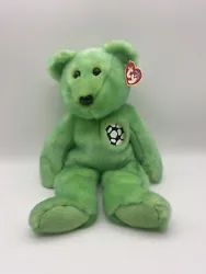 TY Beanie Baby Buddy - KICKS the Soccer Bear (14 inches) Green Bear NWT 1999. Condition is “New” with tags.
