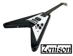 Full Size Right Handed Flying V Electric 6 String Guitar, Solid Wood Body and Bolt on Neck, Cable and Allen Wrench,...
