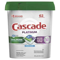 Thats because Platinum has 50% More Cleaning Power ( % cleaning ingredients vs. Cascade Complete ActionPacs) to tackle...