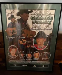 Autographed by all 7 artists - 2000 George Strait Country Music Festival poster framed.  It does have a few waves but...