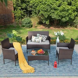 🚶【Feature】: Oversize Seat and Back, our patio conversation set with higher backrest than other normal sofa...
