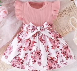 Baby Floral Print Ruffle Trim Dress. Shipped with USPS Ground Advantage.  Different sizes. Message me for measurements