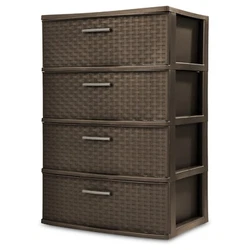 Organize visible storage areas with Sterilite’s Weave collection. The 4 Drawer Wide Weave Tower is ideal for 