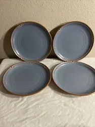 Noritake Stoneware Japan Blue Adobe Salad Plates 8 1/4