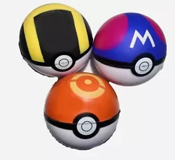 Pokemon Poke Ball 3pc Stress Balls fidget Toys.