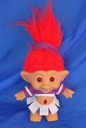 You are buying one pre-owned TREASURE TROLL JOJO Cheerleader Girl Troll Red Wishstone & Hair Purple Outfit. She stands...