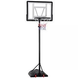 【Portable Basketball Hoop Indoor and Outdoor】 Portable design with built-in front porting wheels makes the...