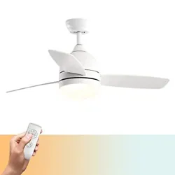 ✅[Double-faced]: Ceiling fan with remote has double-faced. One face of the blade is white and the other face is...