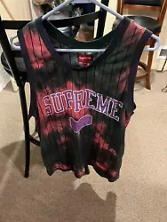 Supreme 2020 Green and purple tie dyed basketball jersey, size medium. Still has tag from StockX but has been worn once...