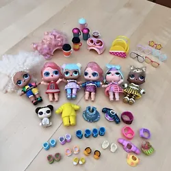 This lot of L.O.L. Surprise! dolls comes with a variety of items to accessorize and play with. The dolls have varying...