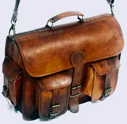 HANDMADE BRIEFCASE SATCHEL BAG. Handmade Goat Leather Satchel Laptop Shoulder Bag. Each bag is individually made using...