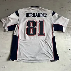 Nike Players sewn Aaron Hernandez #81 New England Patriots Size 56 Football Jersey - shipped usps priority mail -...