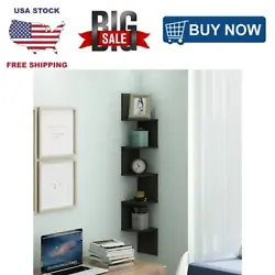 Furinno 5 Tier Wall Mount Floating Corner Shelf makes space utilization possible from any corner. Creative design...