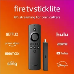 Fire TV Stick Lite, HD Media Streamer with Alexa Lite (Black)