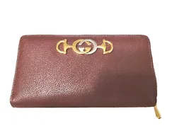 GUCCI Zumi Horsebit Pebbled Leather Zip Around Continental Wallet Burgundy NEW.  This is new bought it a year ago and...