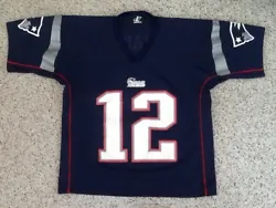 NEW ENGLAND PATRIOTS TOM BRADY FOOTBALL JERSEY MADE BY LOGO ATHLETIC SIZE IS MARKED AS LARGE