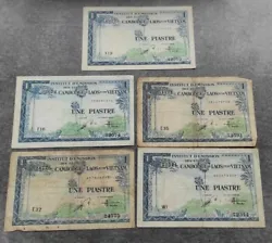 Vietnam Laos Cambodge Indochine 5 Billets 1 Piastre 1 Dong 1954.