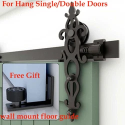 CCJH Sliding Barn Door Hardware Kit Wall Mount. This rustic hardware fits wooden & concrete wall, great for saving...