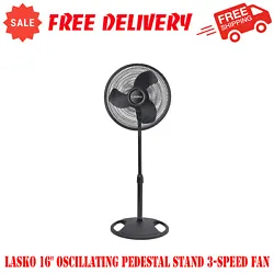Lasko pedestal fan features fully-adjustable height ranging from 34