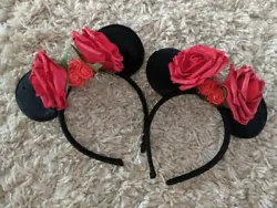 Disney Minnie Ears with Red Roses for a Bow - One Size Fits All. Condition is New.All products are handmade! There may...