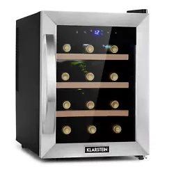 Klarstein Reserva 12 Uno cave à vin 31 litres 11-18°C SingleZone. Attire le regard dans le salon : élégante mini...