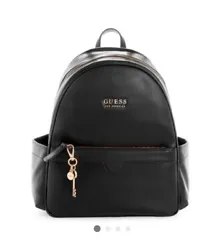 This fun faux-leather backpack features a zip-around closure, front zip pocket with logo charm, side slip pocket, a top...
