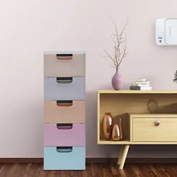 Application This 5-drawer storage cabinet is suitable for storing clothes, toys, childrens books, and other items. The...