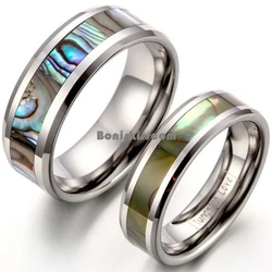 Item arrives with a small jewelry bag Condition :100% brand new Material :tungsten carbide+synthetic abalone...