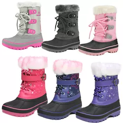Boys Girls Snow Boots Faux Fur Lined Mid Calf Winter Boots Zip Warm Ski Boots. ♢ Mid Calf. Kids Girls Boys Snow Boots...