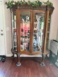 antique china cabinet hutch. 1880-1890’s antique china cabinet. Mirrored inside with beveled glass shelves. Some...