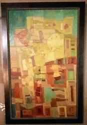 This vintage expressionism abstract cubist oil painting is a true masterpiece. It showcases an exquisite blend of...