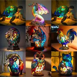 Animal Decorative Lamp: This colored glass animal series table night light doubles as an adorable animal decoration...