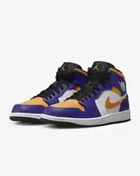 PRODUCT NAME: Nike Air Jordan 1 Mid Lakers 2022 Shoes STYLE NUMBER: DQ8426-517 COLOR: Dark Concord, White, Black, Taxi...