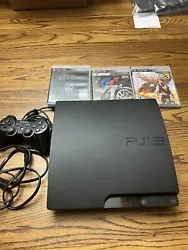 PlayStation 3 Slim 320GB with Controller, Charging Cable, and Power CableAlso comes with 3 gamesSkyrimUncharted 3Gran...