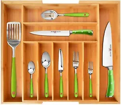 Keep all your kitchen utensils and silverware in order with Organic Bamboo Drawer Organizer! Obviously, you want your...