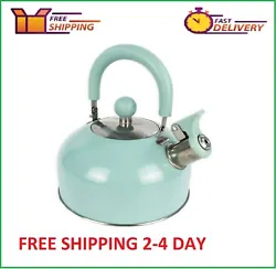 1.8L Whistling Tea Kettle, Teal. Durable polished stainless-steel FILL LINES. Enjoy the perfect cup of tea with the...