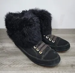 UGG Australia ANTOINE FUR SUEDE SHEEPSKIN CUFF SNEAKER ANKLE BOOTS WOMEN US 11.   Good overall condition  Please view...