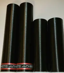 Fork Skins by MOTO JUNKEEZ Graphics Decals Black Brushed Aluminum w/Red Stripe Vinyl. Realistic 3D Black Brushed...