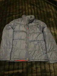 Tommy Hilfiger Hooded Puffer Jacket Mens Size Navy S.