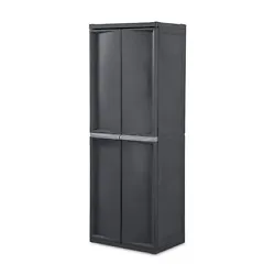MPN 01423V01. The Sterilite 4-Shelf Storage Cabinet great for garages, mud rooms, utility rooms, and pantries. Made out...