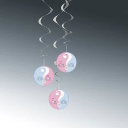 3 Gender Reveal Hanging Decorations, Is it going to be a girl or a boy?. These beautiful pink and blue gender reveal...
